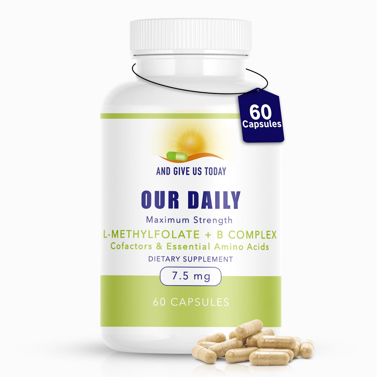 Bouteille de L-Méthylfolate B Complex 60 gélules vue de face