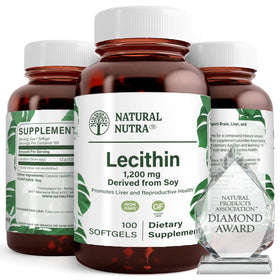 Bouteille de lécithine de soja 1200mg Natural Nutra vue de face
