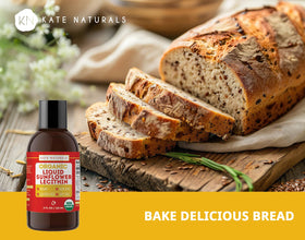 Bouteille de lécithine de tournesol Kate Naturals avec des ingrédients culinaires