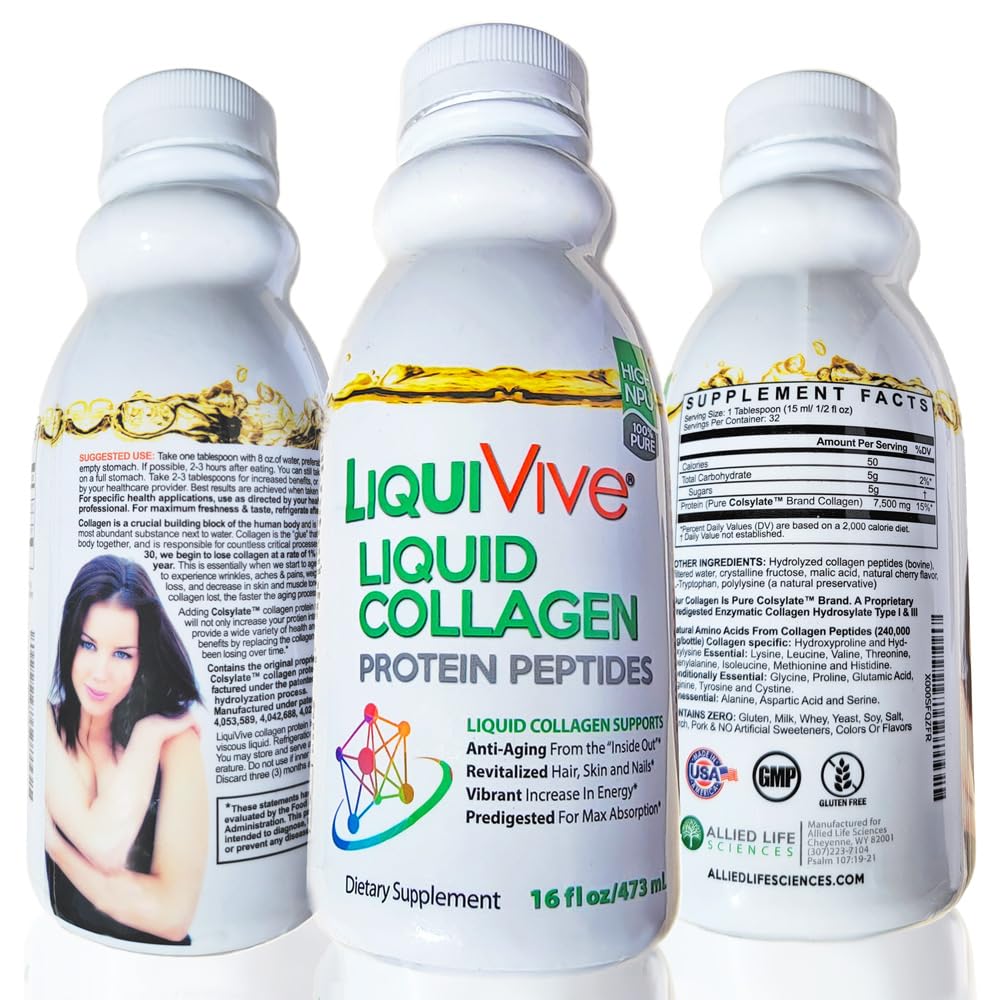 Bouteille de LiquiVive Collagène Liquide ouverte