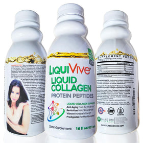 Bouteille de LiquiVive Collagène Liquide ouverte