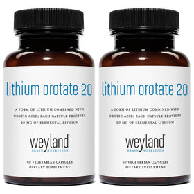 Bouteille de Lithium Orotate Weyland contenant 60 capsules végétariennes