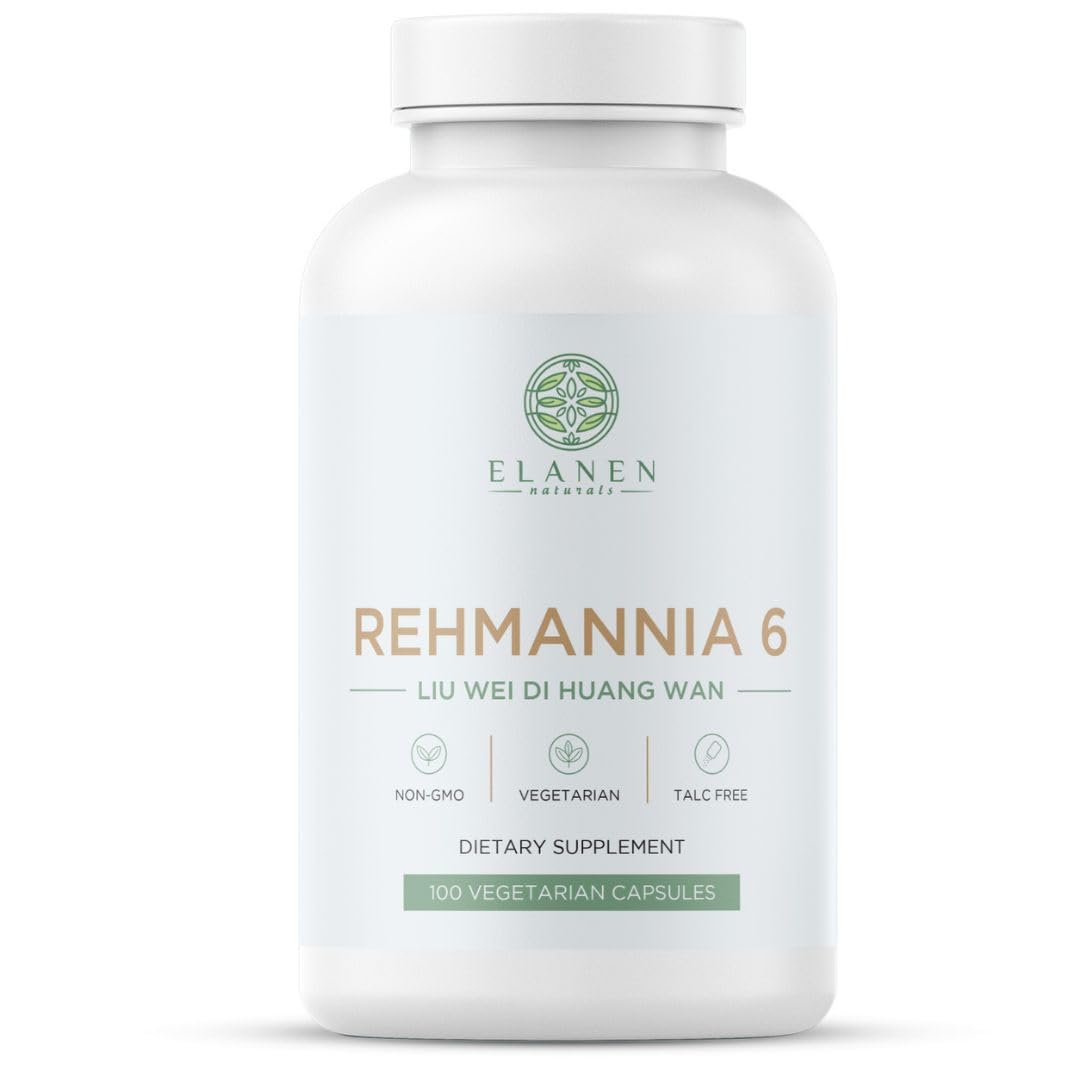 Bouteille de Liu Wei Di Huang Wan d'Elanen Naturals, 100 capsules végétales