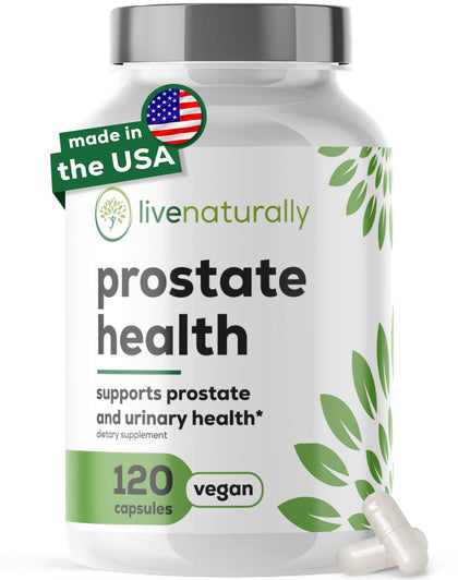 bouteille de livenaturally compléments alimentaires prostate 120 capsules vegan