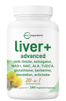 Bouteille de Liver Advanced+ 240 gélules végétales de Micro Ingredients