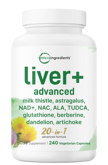 Bouteille de Liver Advanced+ 240 gélules végétales de Micro Ingredients