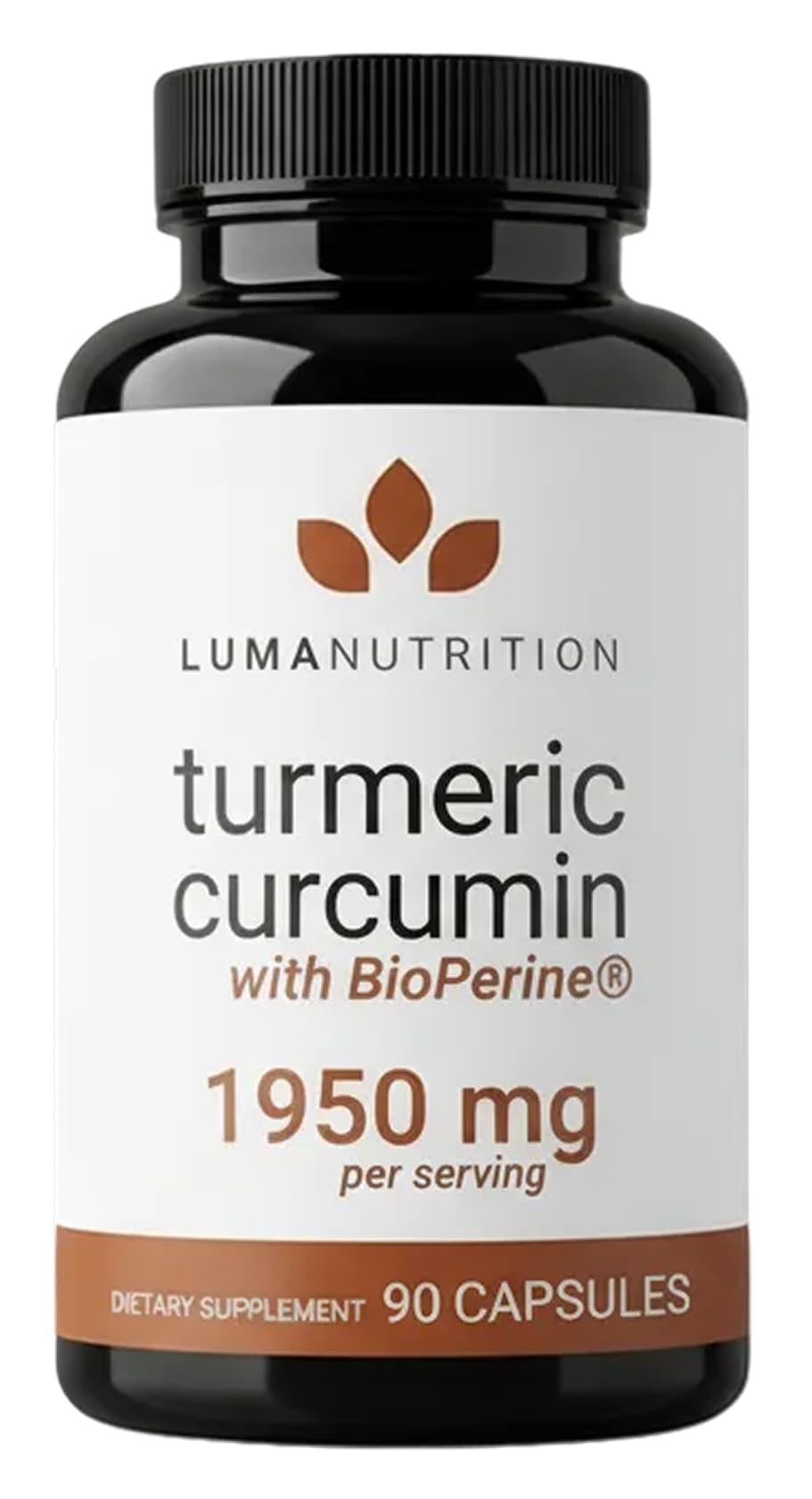 Bouteille de Luma Nutrition Curcuma 90 capsules vue de face