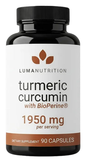 Bouteille de Luma Nutrition Curcuma 90 capsules vue de face
