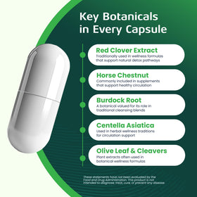 Bouteille de Lymph Savior avec capsules et verre d'eau