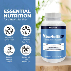 Bouteille de Macuhealth avec étiquette bien visible