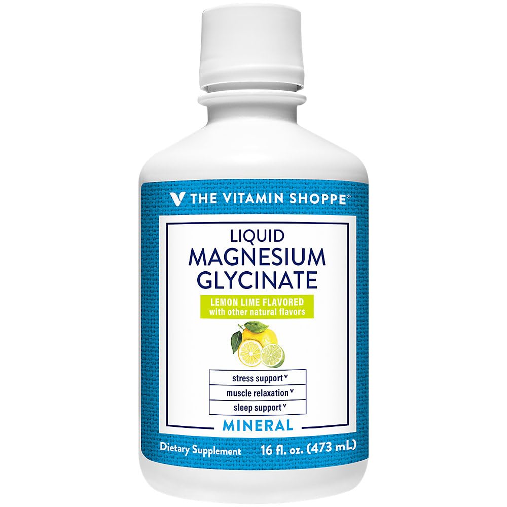 Bouteille de magnésium glycinate liquide The Vitamin Shoppe, 480 ml, vue de face