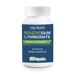 Bouteille de magnésium L-thréonate 120 capsules YZQ WAIDE vue de face