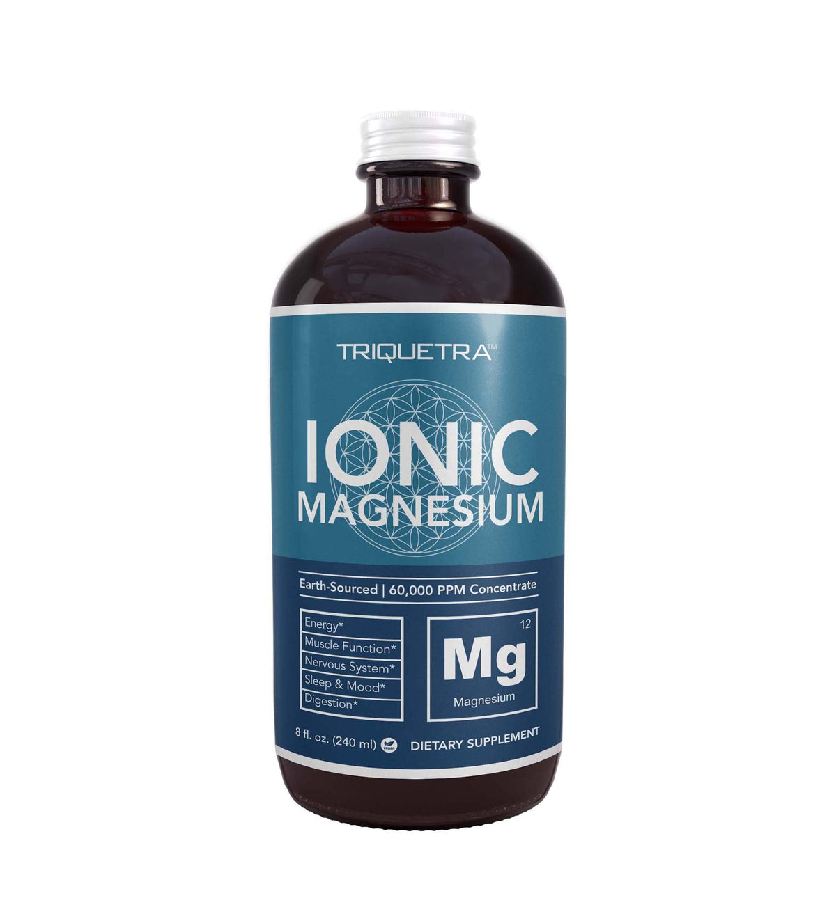 Bouteille de magnésium liquide Triquetra Health 240 ml vue de face