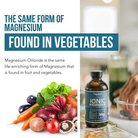 Bouteille de magnésium liquide Triquetra Health sur une surface en bois