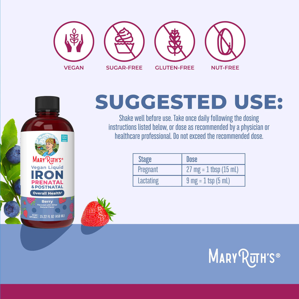 Bouteille de MARYRUTH'S Fer Liquide avec bouchon
