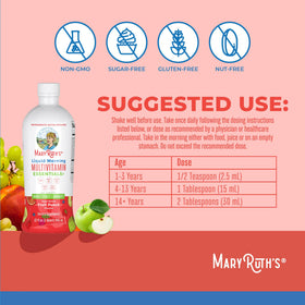 Bouteille de MARYRUTH'S Multivitamine Liquide Matinal saveur Fraise