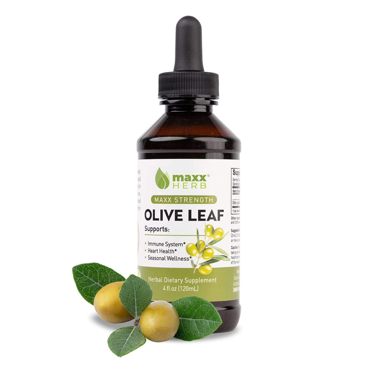 Bouteille de Maxx Herb Extrait de Feuille d'Olivier 168g vue de face