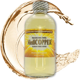 Bouteille de MediCOPPER 250 mL en verre transparent, triple scellée