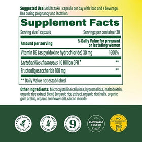 Bouteille de MegaFood Baby & Me 2 Probiotiques Prébiotiques ouverte