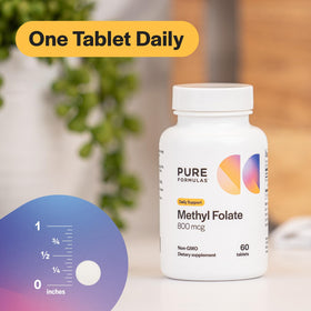 Bouteille de Methylfolate PureFormulas avec le couvercle ouvert