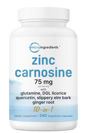 Bouteille de Micro Ingredients Complexe Carnosine Zinc 10-en-1 vue de face