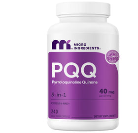 Bouteille de Micro Ingredients PQQ 40 mg avec 240 capsules végétariennes