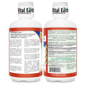 Bouteille de minéraux fulviques Vital Earth avec verre doseur inclus