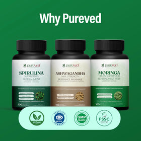Bouteille de moringa Pureved sur une table