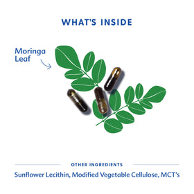 Bouteille de Motherlove Moringa avec étiquette visible