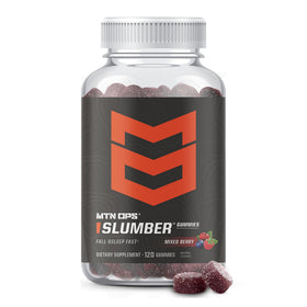 Bouteille de MTN OPS Slumber Gummies 120 unités vue de face