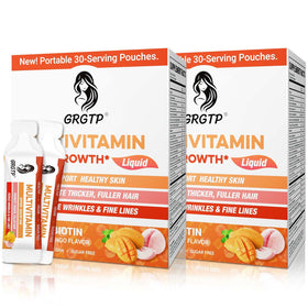 Bouteille de multivitamine liquide GRGTP 10000mcg biotine vue de face