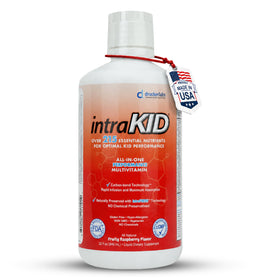Bouteille de multivitamine liquide intraKID 32 fl oz vue de face