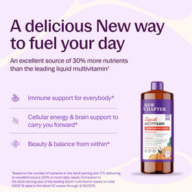 Bouteille de Multivitamine Liquide New Chapter 30 oz vue de côté