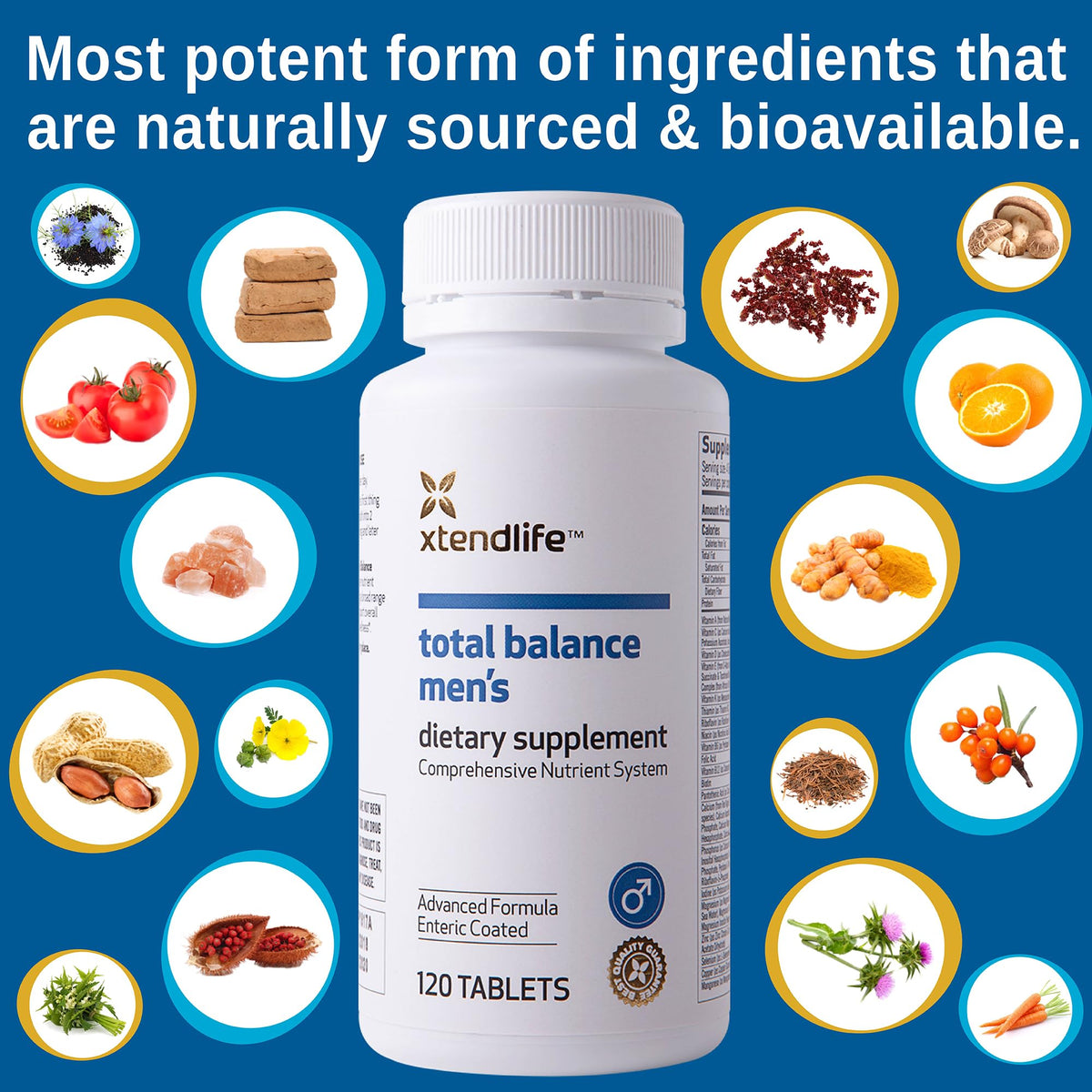 Bouteille de multivitamine Xtendlife pour hommes avec dosage recommandé