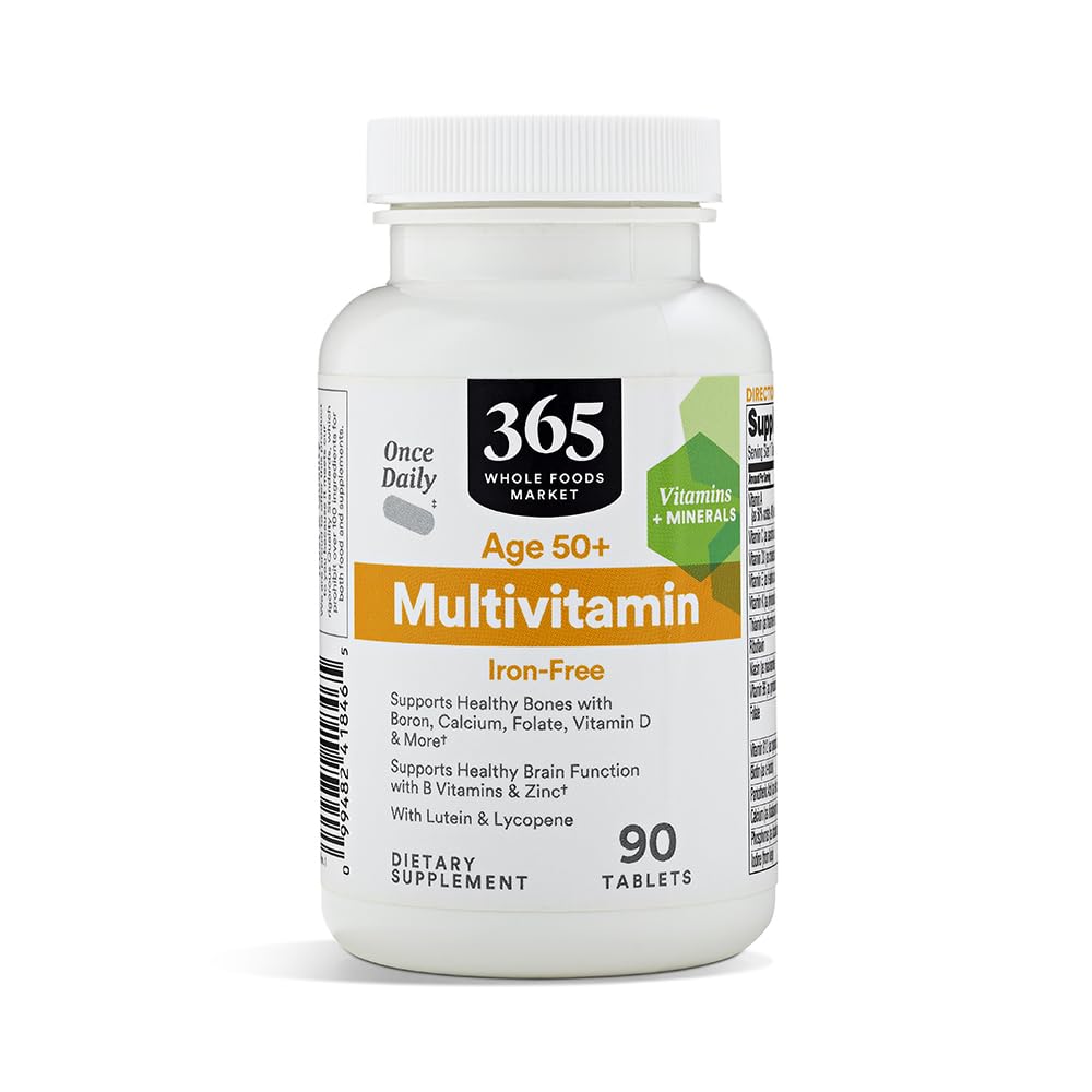 Bouteille de multivitamines 365 by Whole Foods Market, 90 comprimés, vue avant