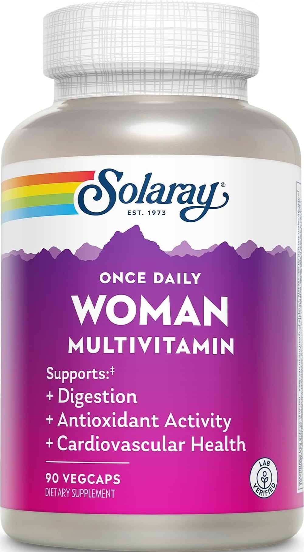Bouteille de Multivitamines Femme SOLARAY 90 VegCaps vue de face