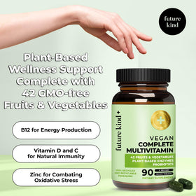 Bouteille de multivitamines Future Kind en verre durable