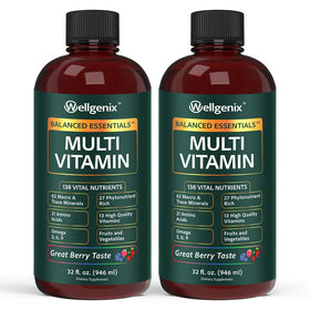 Bouteille de Multivitamines Liquides Équilibrées Wellgenix vue de face