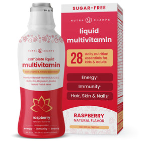 Bouteille de multivitamines liquides NutraChamps vue de face