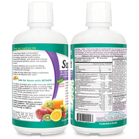 Bouteille de multivitamines liquides Vital Earth Minerals avec gobelet