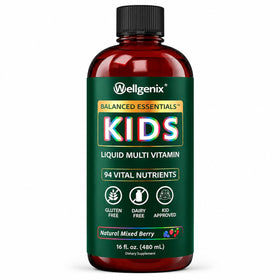 Bouteille de multivitamines liquides Wellgenix pour enfants 16 fl oz