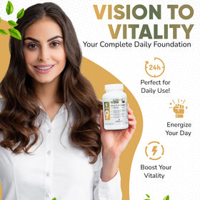 Bouteille de Multivitamines Methylées sur une table en bois