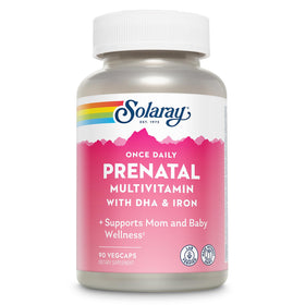 Bouteille de multivitamines prénatales SOLARAY vue de face
