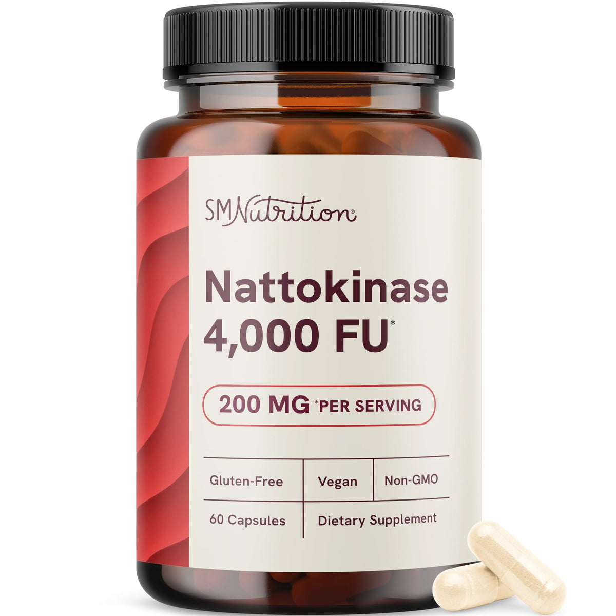 Bouteille de Nattokinase 4000 FU SMNutrition vue de face