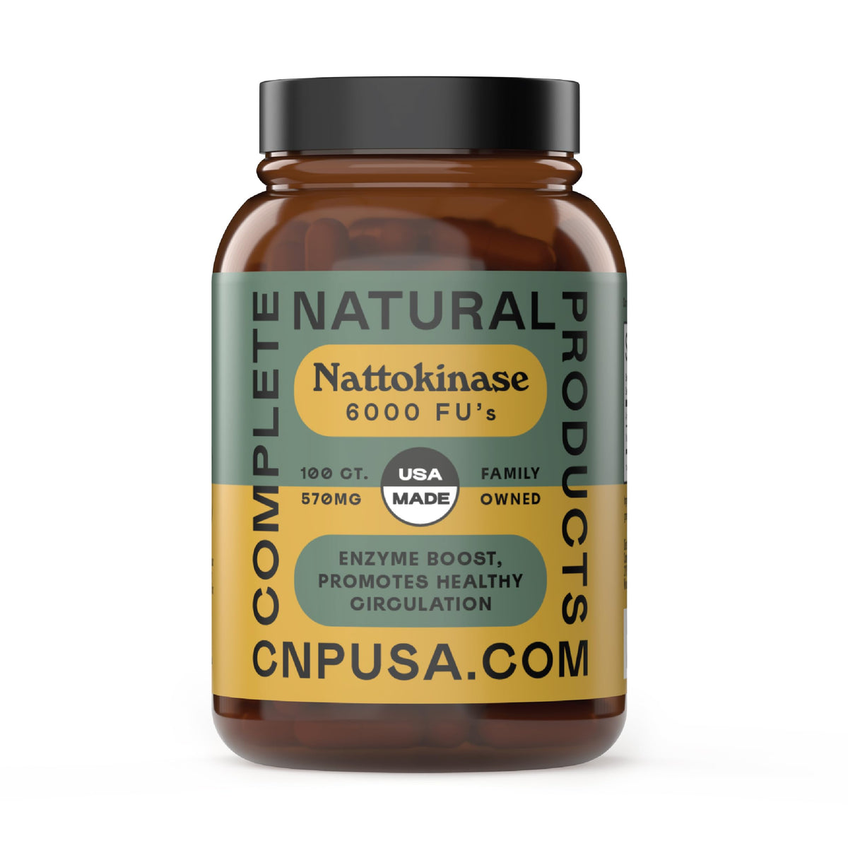 Bouteille de Nattokinase 570mg de Complete Natural Products vue de face