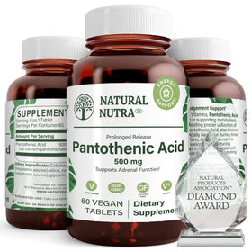 Bouteille de Natural Nutra Acide Pantothénique 500 mg vue de face