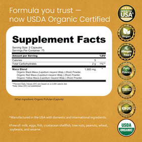 Bouteille de NaturaLife Labs Maca bio, vue de face