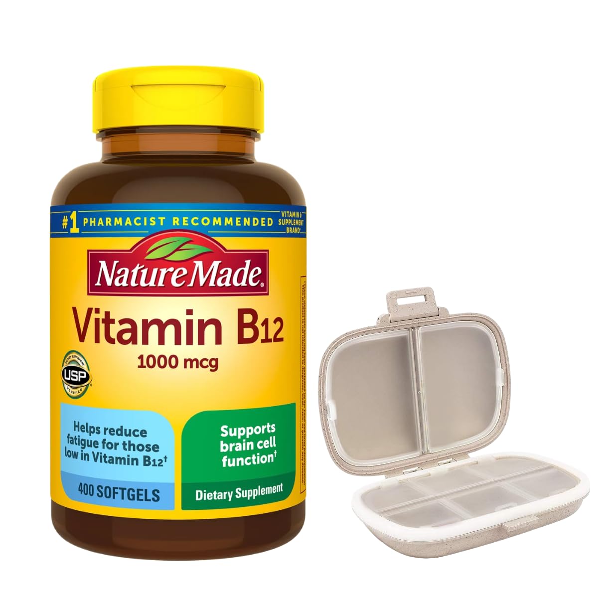 Bouteille de Nature Made Vitamine B12 1000 mcg, 400 gélules vue de face