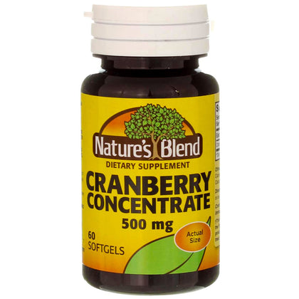 Bouteille de Nature's Blend Concentré de Canneberge 500 mg gélules molles