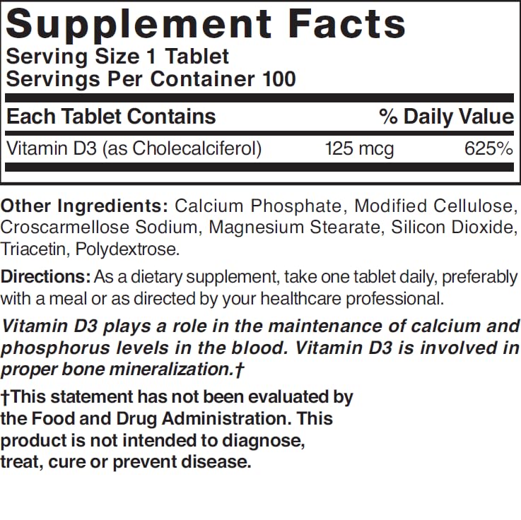 Bouteille de Nature's Blend Vitamine D3 avec couvercle sécurisé